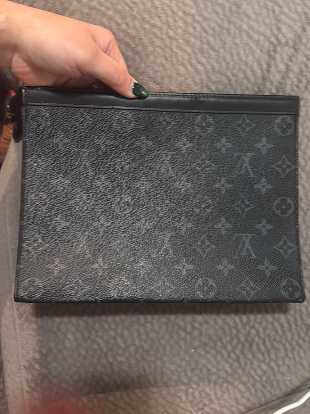 Louis Vuitton Monogram Eclipse Pochette Voyage MM in Black - Picture 9 of 10